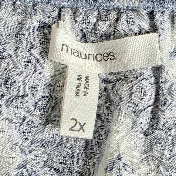 Maurices Plus Floral Print Tank Top Blue 2X - Picture 5 of 7